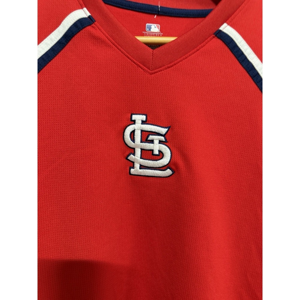 MLB Genuine Merchandise St Louis Cardinals Pullover Size M ShortSleeve Fast Ship - Picture 2 of 6